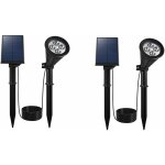 Lot de 2 spots solaires spiky noir plastique h42cm Lot de 2 spots solaires spiky noir plastique h42cm
