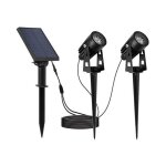 Doubles spots solaires 2 en 1 a piquer ou a fixer lumisky roundy - h27 cm - led blanc froid