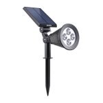 Lumisky spot solaire extrieur tanche - 4 leds blanches - 200 lm - tete pivotante a 90c