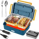 Lunch box chauffant 3 en 1 isotherme bo�te repas gamelle chauffante 1, 2l isotherme electrique 220v 12v ...