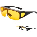 Lunettes conduite de nuit - verres r�versibles pour porteurs de lunettes de vue - verres jaunes anti ...