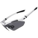 Lunettes de cyclisme photochromiques avec filtre uv 400, blanches