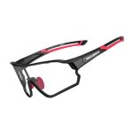 Lunettes de cyclisme photochromiques avec monture et filtres uv 400 uva et uvb, noir et rouge