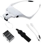Lunette loupe avec 2 led - loupe eclairante loupe frontale pour lecture, tous les travaux de prcision, ...