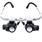 Lunette loupe avec 2 lumi�res led loupe binoculaire lampe loupe grossissante pour horloger, lecture, ...