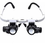 Lunette loupe avec 2 lumi�res led loupe binoculaire lampe loupe grossissante pour horloger, lecture, ...