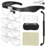 Lunettes loupe avec 2 lumires led, frontale grossissantes casque loupe mains libres pour couture, lecture ...