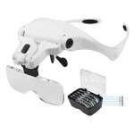 Lunettes loupe avec 2 lumières led, frontale grossissantes casque loupe mains libres pour couture, lecture ... Lunettes loupe avec 2 lumières led, frontale grossissantes casque loupe mains libres pour couture, lecture ...