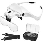 Lunette loupe avec 2 lumires led, interchangeable 5 lentilles 1. 0x  3. 5x, parfait pour tous les travaux ...