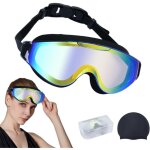 Lunettes de natation amliores pour hommes et femmes avec bouchons d'oreille, affichage large anti - ...