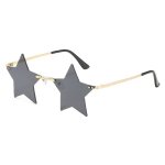 Lunettes de soleil irrgulires violettes fonces  monture dore, lunettes de soleil cratives en forme ...