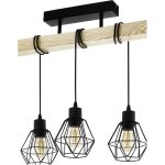 Lustre � 3 lampes, suspension d'abattoir au design vintage et industriel, luminaire r�tro en acier noir ...