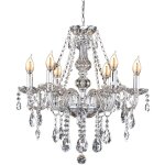 Toolight - lustre 392183 cristal chrome 6 - points de lumi�re e14 67, 5x67, 5x62cm