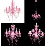 Lustre avec 5 ampoules crystal rose - plafonnier en verre cristal artificiel - lustres - home & living ...