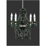 Lustre 5 bras classique l�ster chrome et noir avec trio lighting suspensions d�coratives