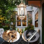 Lustre antique isol� lampe ext�rieure vintage abat - jour en verre d�coratif lustre terrasse jardin, ...