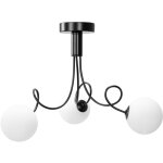 Toolight - lustre app1154 - 3cp noir m�tal verre balles g9 3 - points de lumi�re