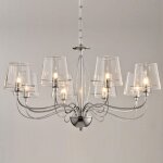 Kosilum - lustre baroque design 8 bras verre transparent - matane