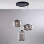 Belight - lustre bistrot fer noir, décor rouille, diffuseurs céramique d. 30, blanc et marron, 3 lumières, ... Belight - lustre bistrot fer noir, décor rouille, diffuseurs céramique d. 30, blanc et marron, 3 lumières, ...