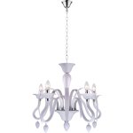 Lustre lustre lustre blanc 5 flammes suspension lampe suspendue salle  manger, mtal chrom, 5x douilles ...