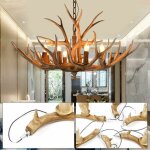 Senderpick - lustre en bois de cerf vintage - suspension avec bois de cerf - pour chambre � coucher - ...