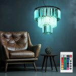 Lustre cristaux de verre lampe suspendue lampe � suspension en cristal lumi�re de salle � manger, fum�e ...