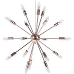 Lustre design lampe suspension en acier cuivr� pour 18 ampoules e14 max. 40w d�corative et tendance pour ...
