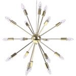 Lustre design lampe suspension en acier dor� pour 18 ampoules e14 max. 40w d�corative et tendance pour ...