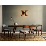Greenice - lustre design sphrique en mdf noyer - 20 cm, hauteur rglable jusqu' 60 cm, type de douille ...