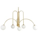 Lustre forme fontaine � 6 emplacements d'ampoule en m�tal dor� el�gant forbes