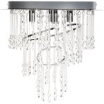 Beliani - lustre glam lampe  suspension ? 45 cm en mtal cristaux de verre argent finition chrome ...
