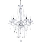 Lustre glamour en verre cristaux multiples transparents pour 5 ampoules clairage de salle  manger classique ...