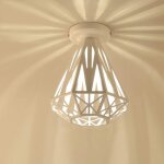 Lustre industriel blanc 20x20cm plafonnier vintage industrielle lustre en fer cage abat - jour lampe ... Lustre industriel blanc 20x20cm plafonnier vintage industrielle lustre en fer cage abat - jour lampe ...