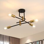 Lustre industriel moderne, 4 lumi�res lustre plafonnier, e27 r�tro lampe suspension vintage, plafonnier, ...