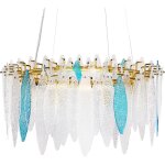 Lustre lampe pendante style moderne glamour abat - jour rond en verre base mtal multicolore malacca