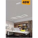 Lustre led blanc ondul 48 w, suspension 6 500 k, 3 000 k, 4 000 k, b67 - b