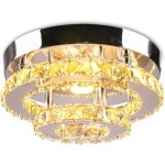 Lustre led cristal plafonnier 2 couches encastr� plafonnier moderne lustre �clairage pour couloir escalier ...