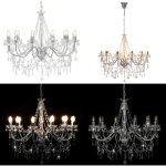 Vidaxl - lustre avec perles argent 12 ampoules e14 - lustre - lustres - home & living - argent