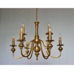 Lustre de plafond design classique 8 bras effet laiton vintage 6097 a32