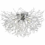 Lustre plafonnier argent cristaux modernes feu d'artifice g9 pn - 13a
