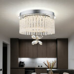 Lustre lampe de plafond lampe de plafond de salon lampe de cristal, tenture en verre cristaux clairs, ...