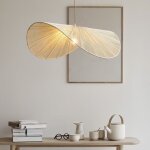Lustre r�tro en rotin, lumi�re chaude, plafonnier moderne, luminaire d�coratif, id�al pour le salon, ...