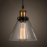 Lustre rtro suspension luminaire d'intrieur industriel e27 plafonnier en verre noir pour chambre cuisine ...