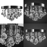 Vidaxl - lustre suspendu design de cristal chrome - plafonnier cristal - lustre cristal - luminaire intrieur ...