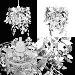 Vidaxl - lustre suspendu  feuilles paillette 21, 5 x 30 cm argent - lustre - lustres - home & living ...