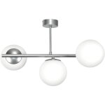 Lustre suspendu plafond abat - jour en verre boules e14 led titan argent 14 - 912