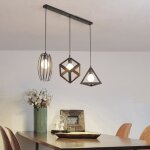 Stoex ? lustre suspension 3 lampes noir ? design industriel r�tro ? abat - jour m�tal e27 ? longueur ...