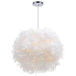 Lustre suspension 30cm lustre plume blanche suspension luminaire pour chambre