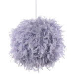 Axhup - lustre suspension 35cm en boule plumes e27 luminaire pour chambre d'enfant salon gris
