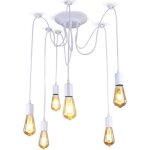 Lustre suspension araignee design industriel, r�tro douille e27 t�tes �clairage lumi�res plafonniers ...